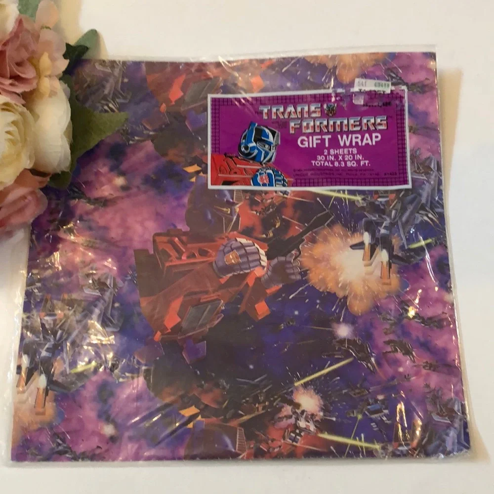 Transformers Wrapping Paper 1984 Optimus Prime in Package Vintage Transformer